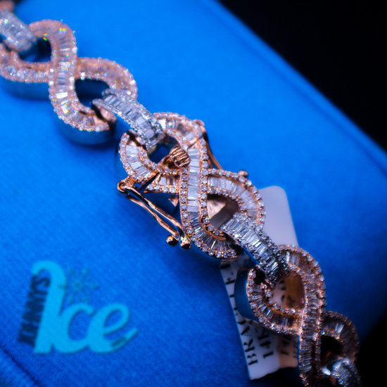 #MB1286 14KT VVS1 Infinity Baguette Bracelet