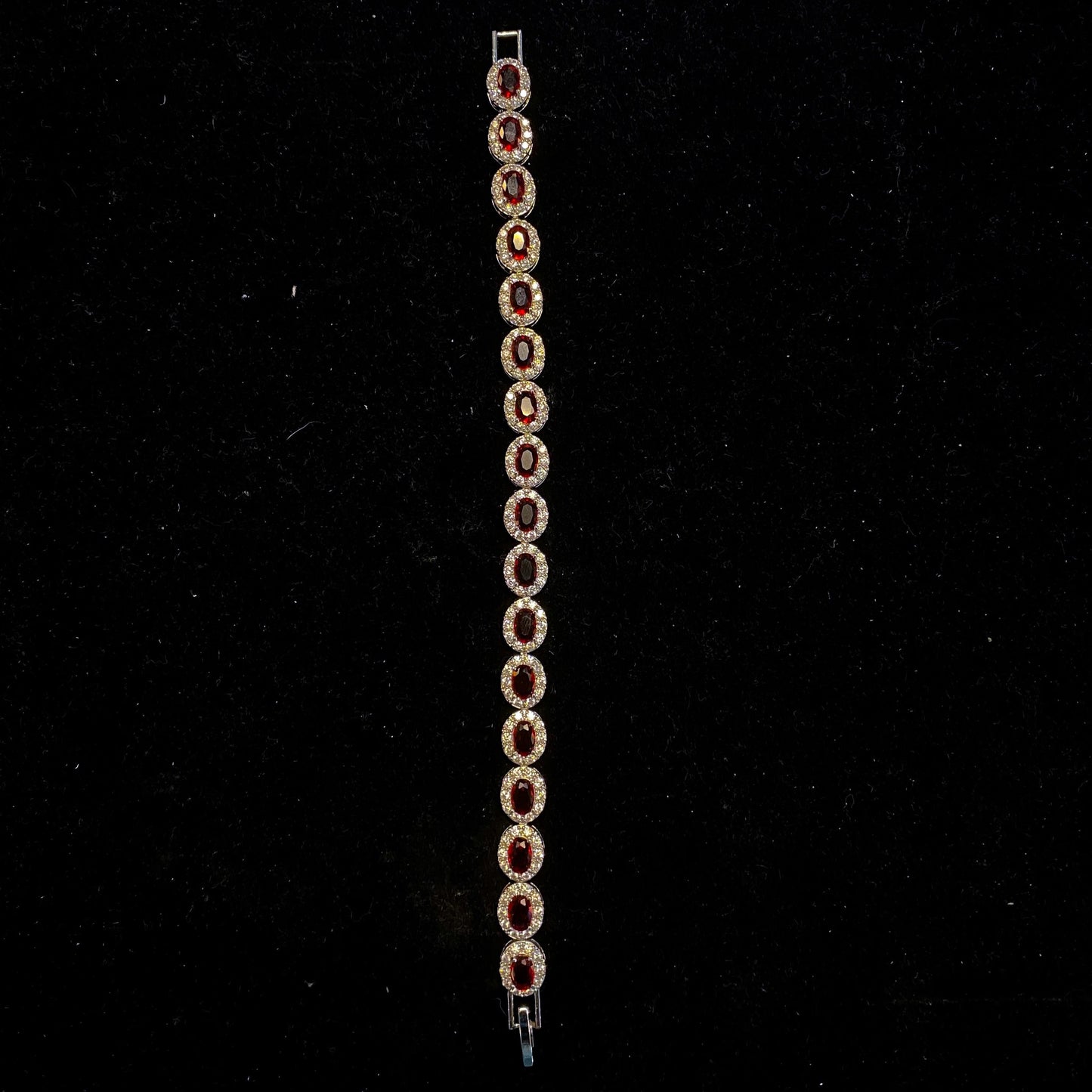 Ruby Red Cluster Bracelet 1002