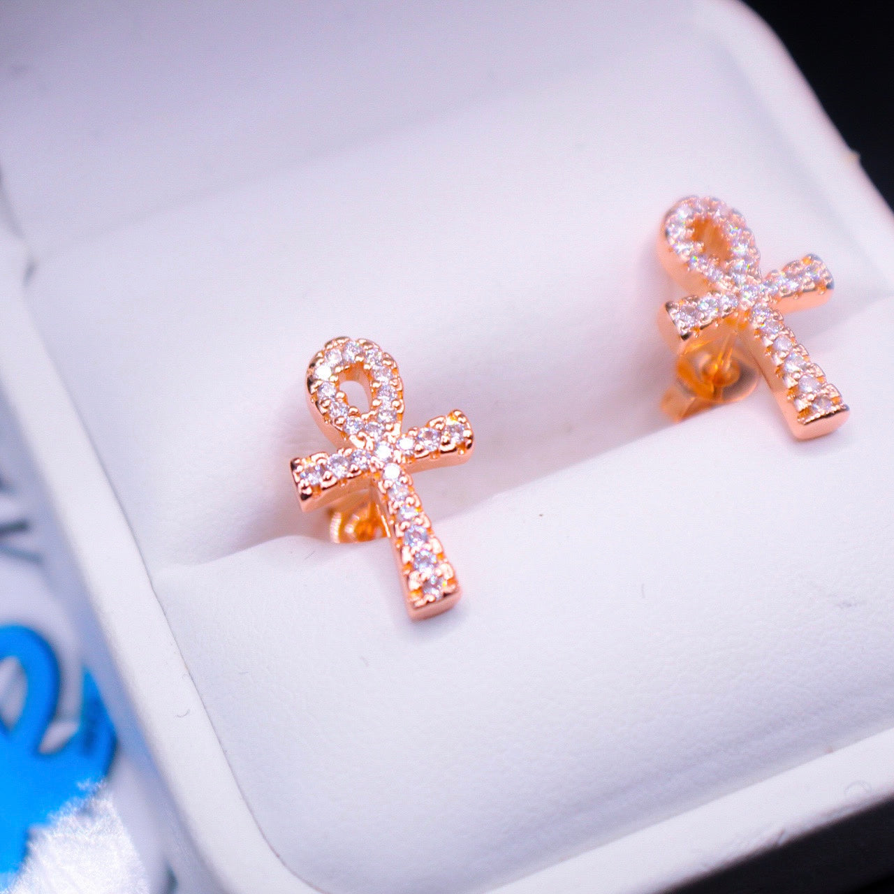 #JI-1188 Rose Ankh Earrings