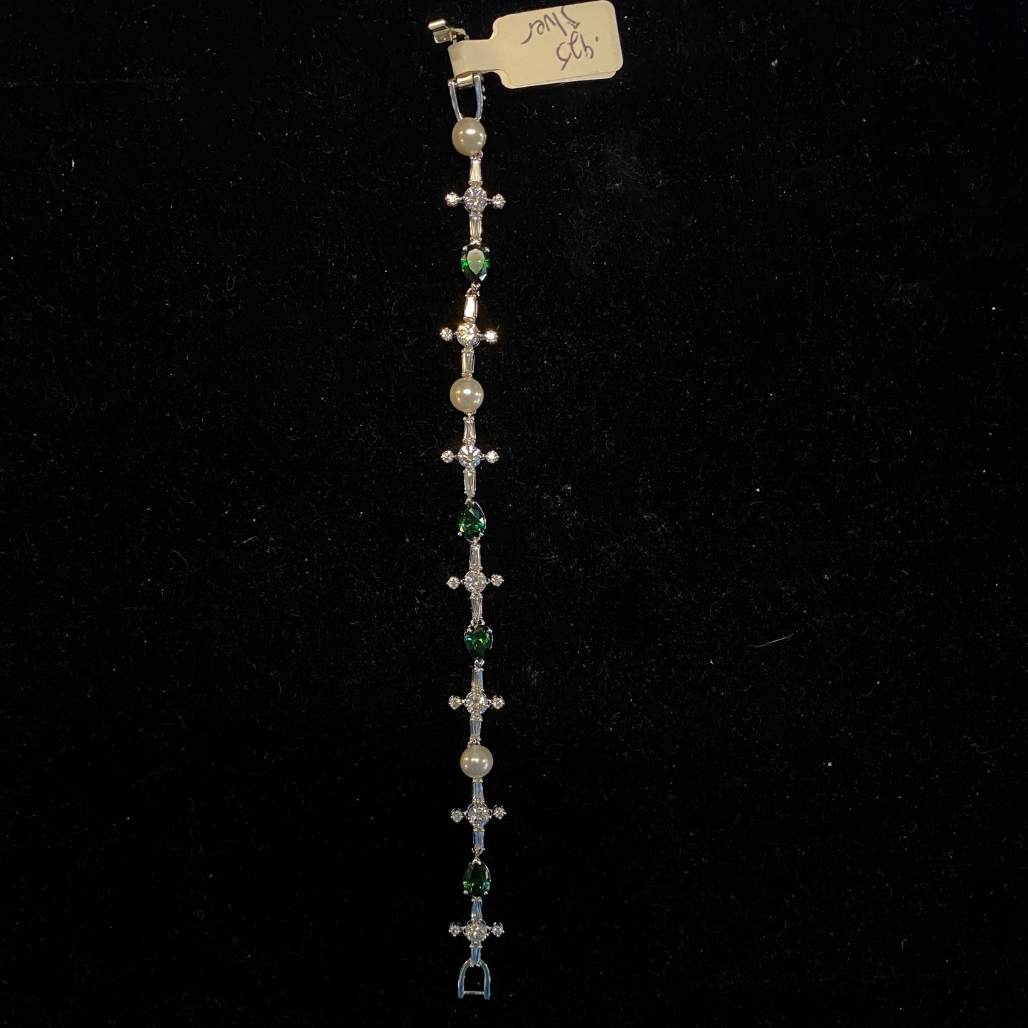 Load image into Gallery viewer, Cross Pearl Swavorski Bracelet
