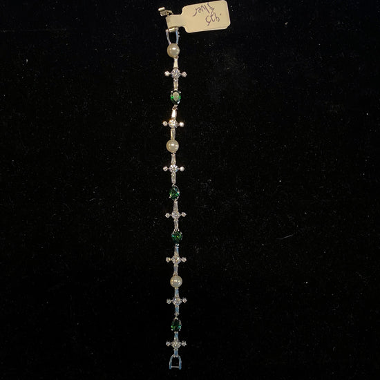 Cross Pearl Swavorski Bracelet