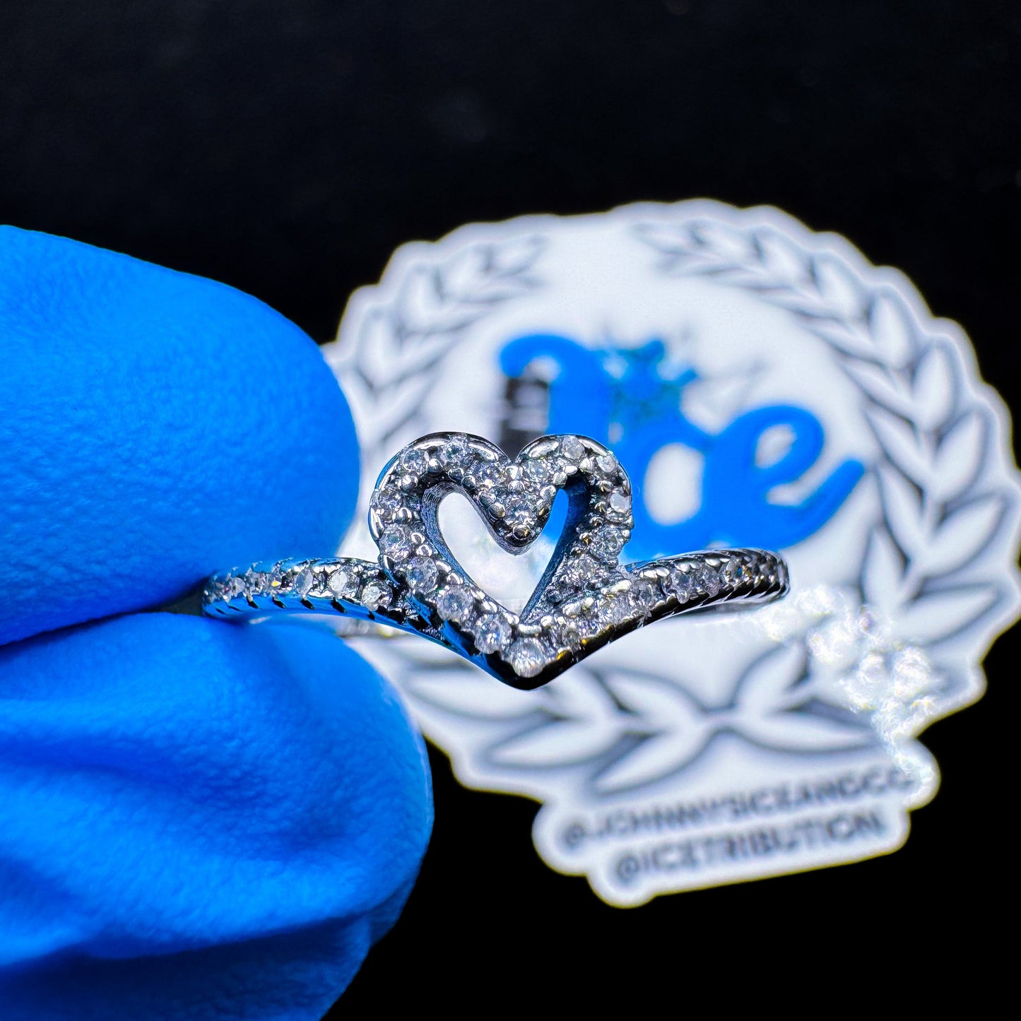 #JI-1098 Iced Out Heart Ring