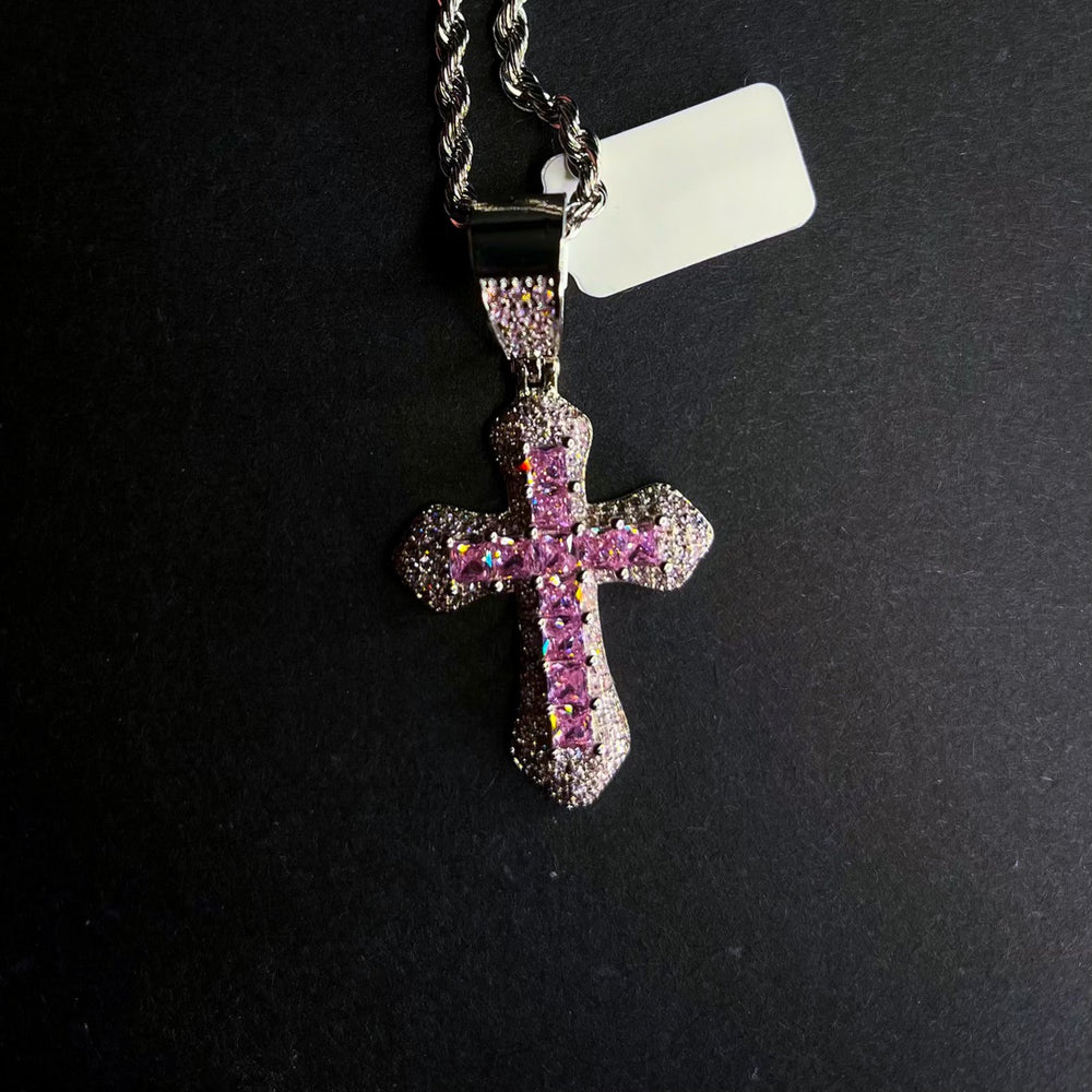 #JI-1050 Pink Gem Cross