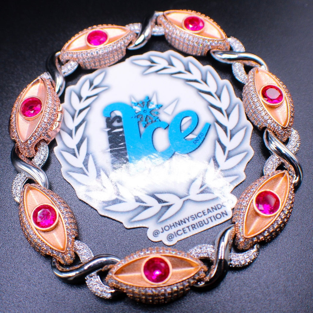 #JI-1179 Ruby Rose Eye Bracelet