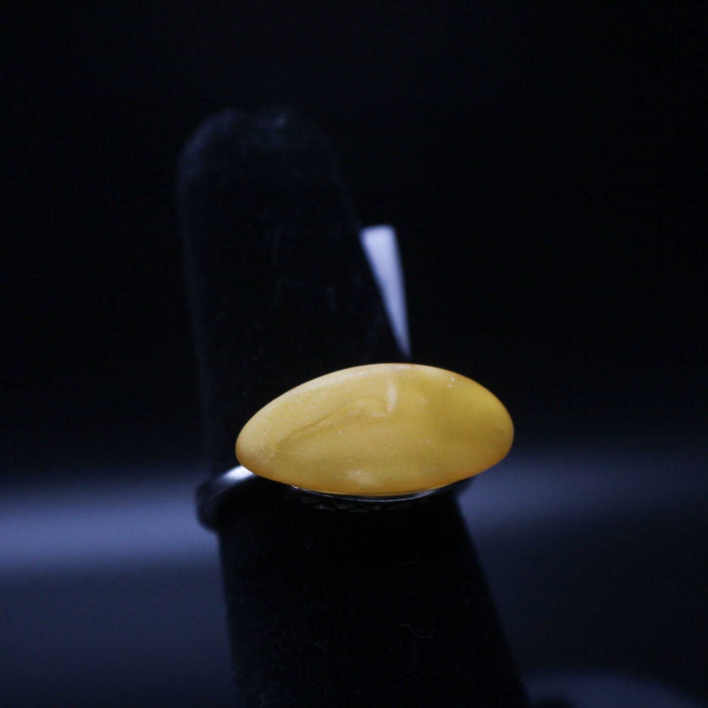 Johnny's Ice & Co SC-6205 Marquise Amber Cut V4 ring featuring a marquise-shaped amber gemstone set in a silver band.