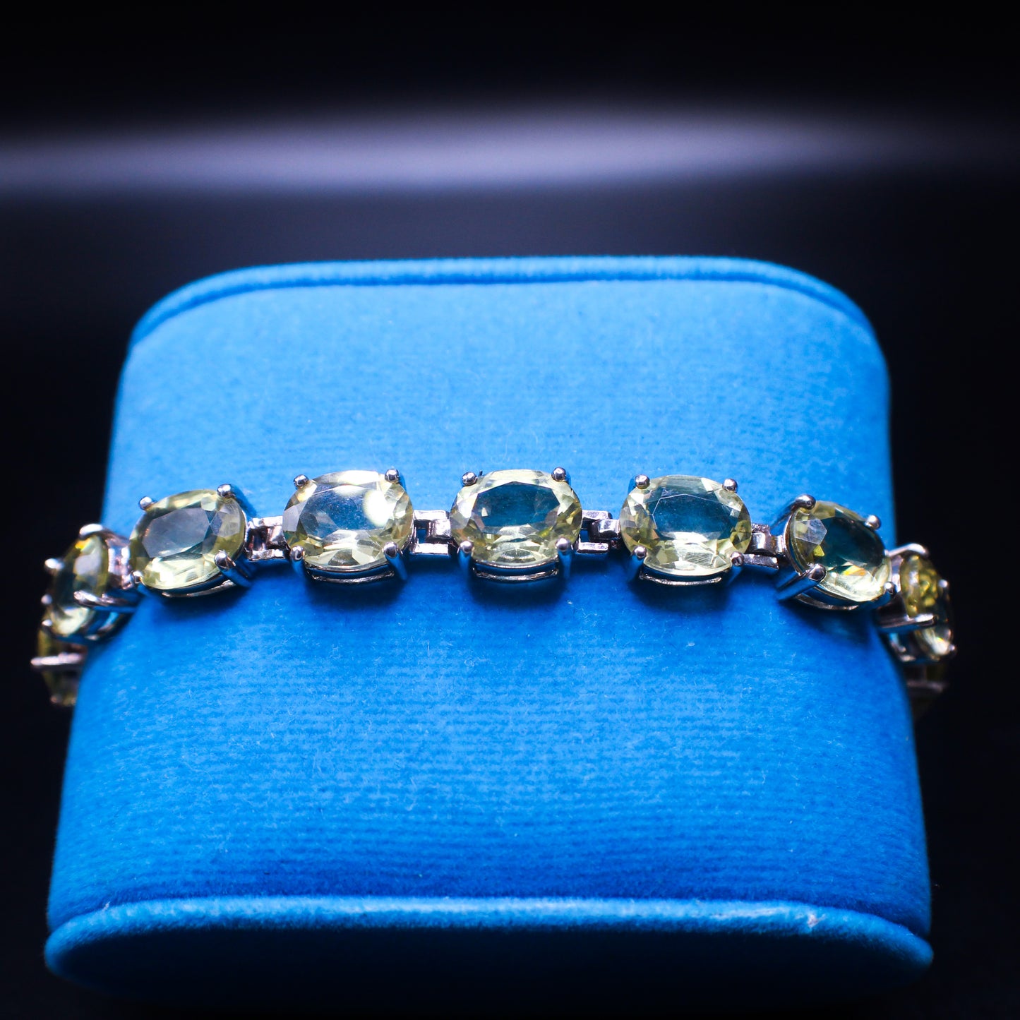 Green Cluster Bracelet by Johnny's Ice & Co featuring vibrant green beads arranged in a clustered design.