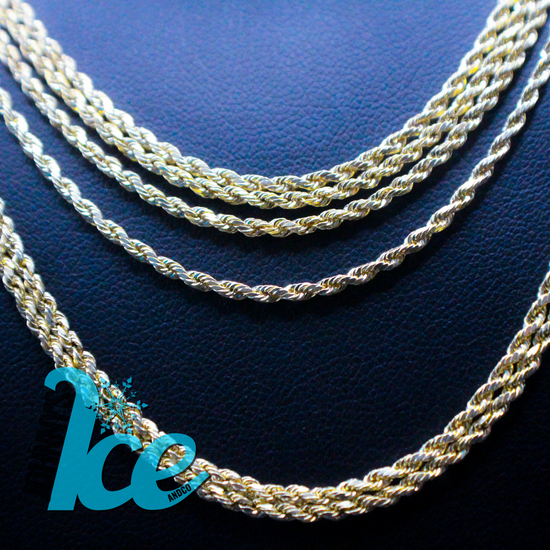 10K 2mm YG Hallow Rope Chains
