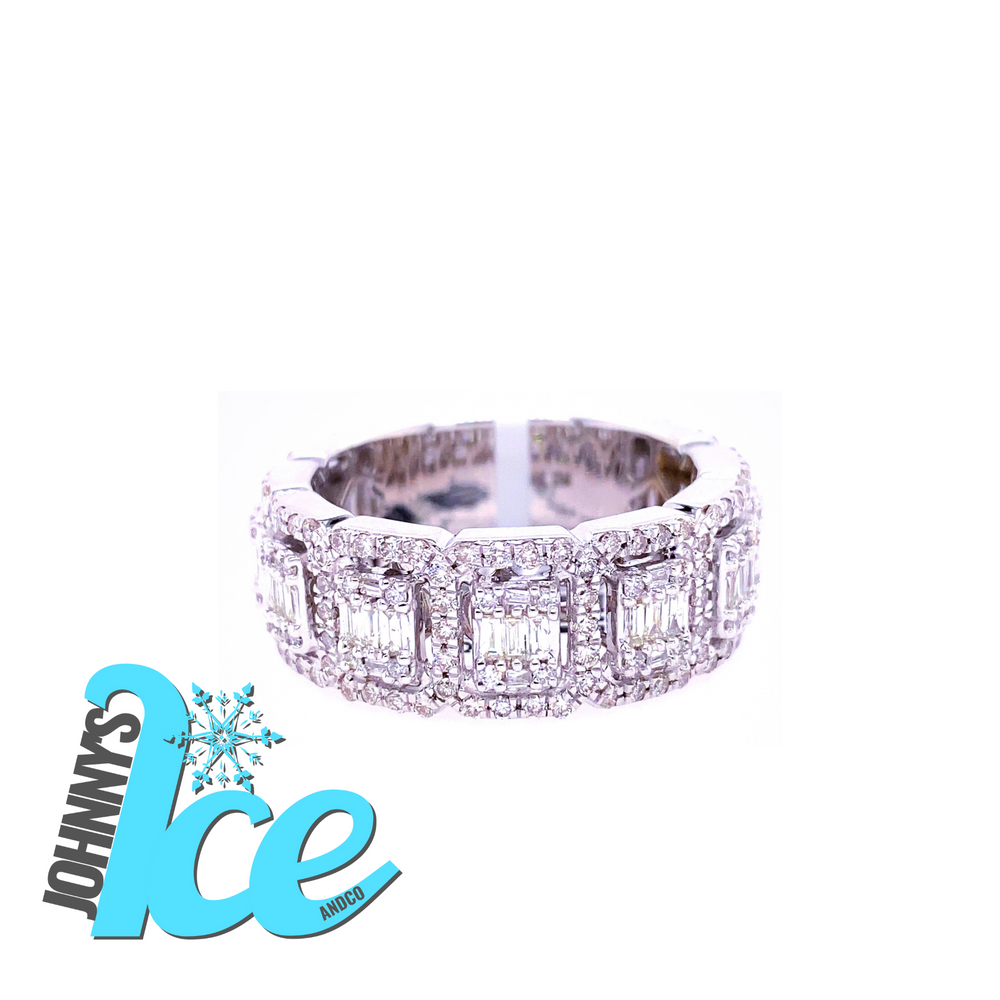 14k WG Emerald Cut Eternity Band
