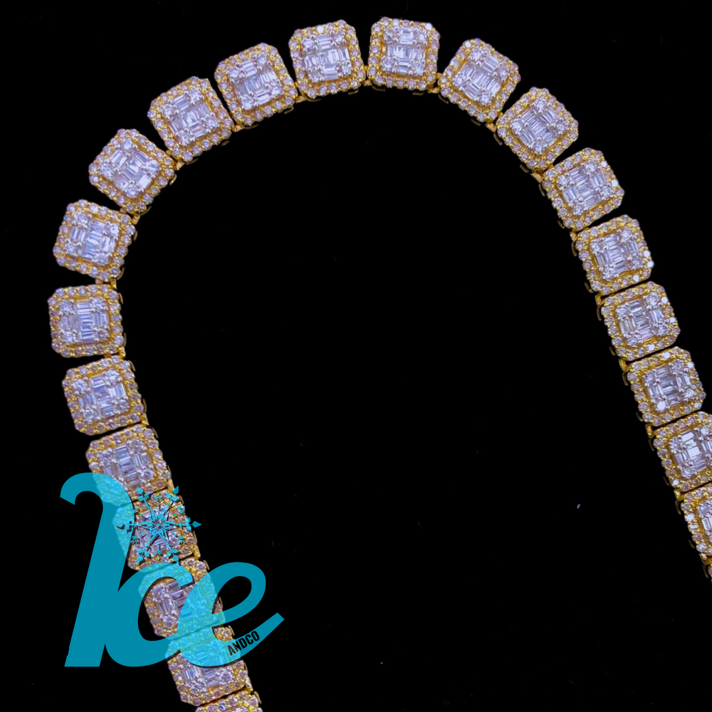 14k Baguette Cluster Chain