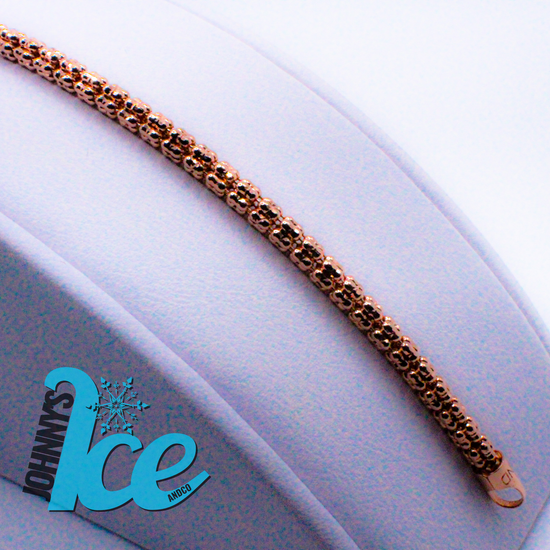 10k Rose Gold Ice Cut Bracelet