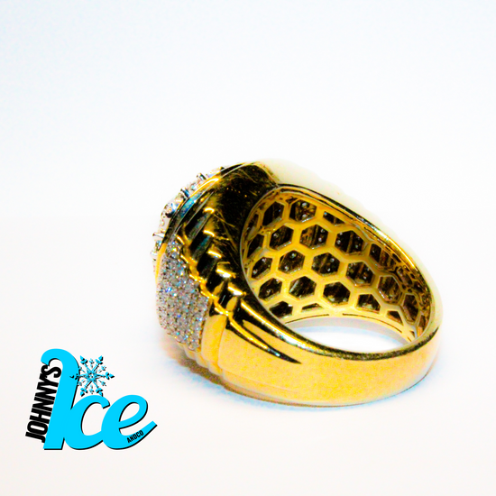 Load image into Gallery viewer, 10k Yellow Gold Honeycomb Dome Ring
