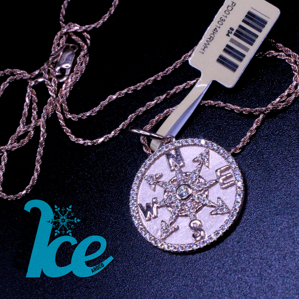 14K Rose Gold Compass Set