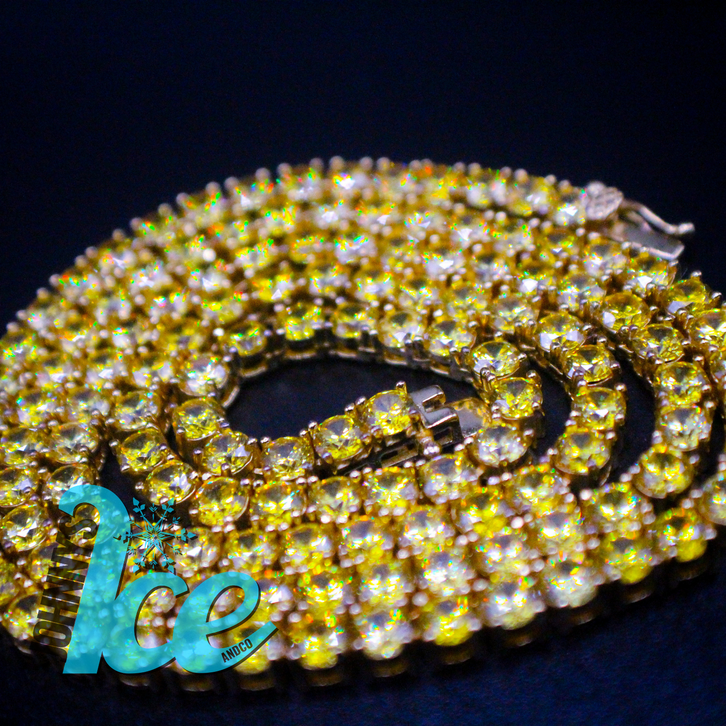 Load image into Gallery viewer, 14k Yellow Finish Yellow Sapphire Tennis Chain
