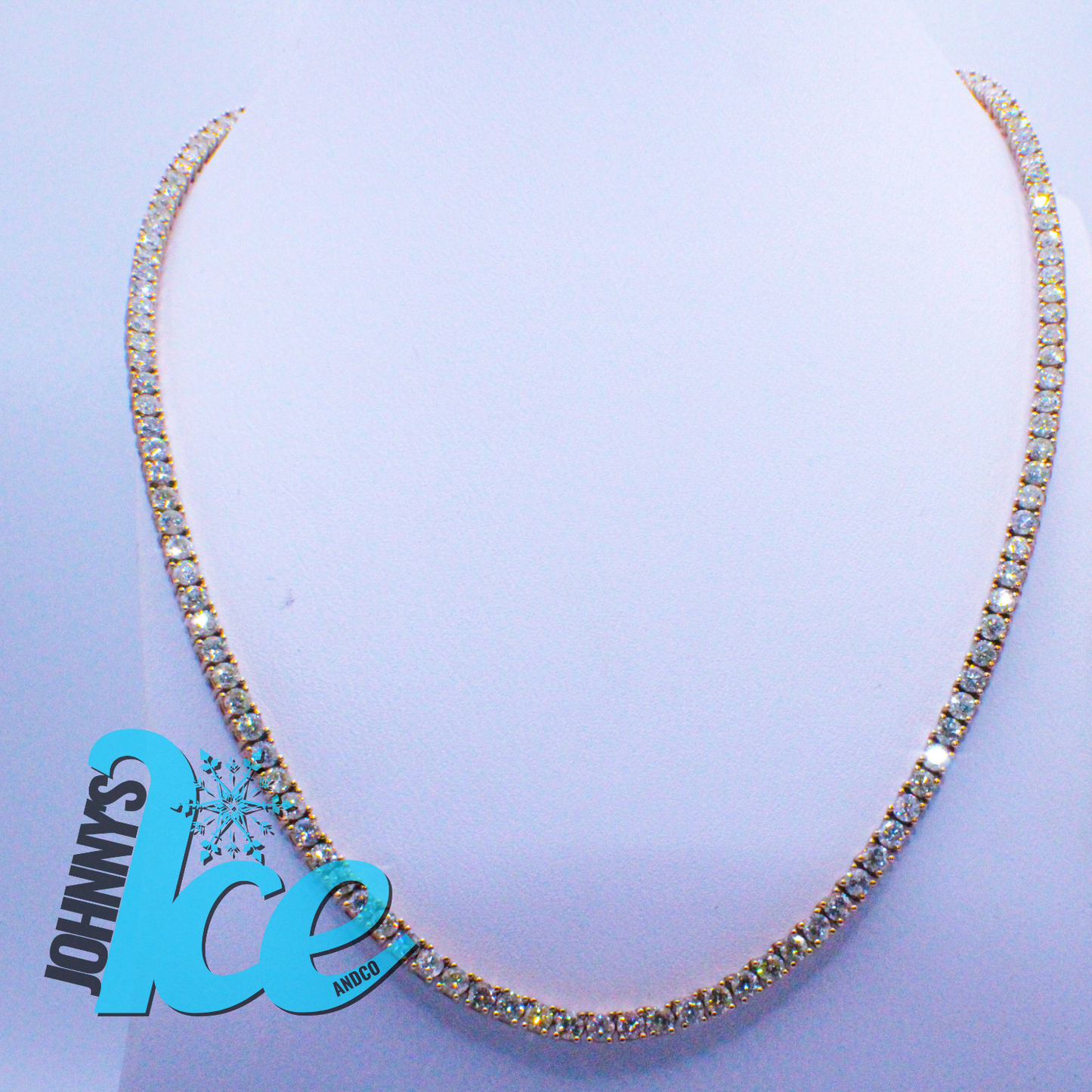 14k Solid Yellow Gold 10-Pointer Tennis Chain