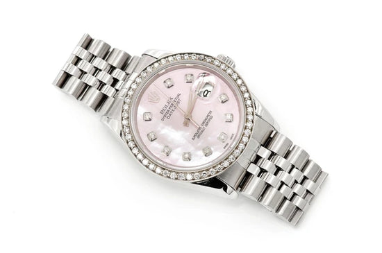 Load image into Gallery viewer, Rolex Datejust 36mm Steel Pink Oyster 1.00ctw
