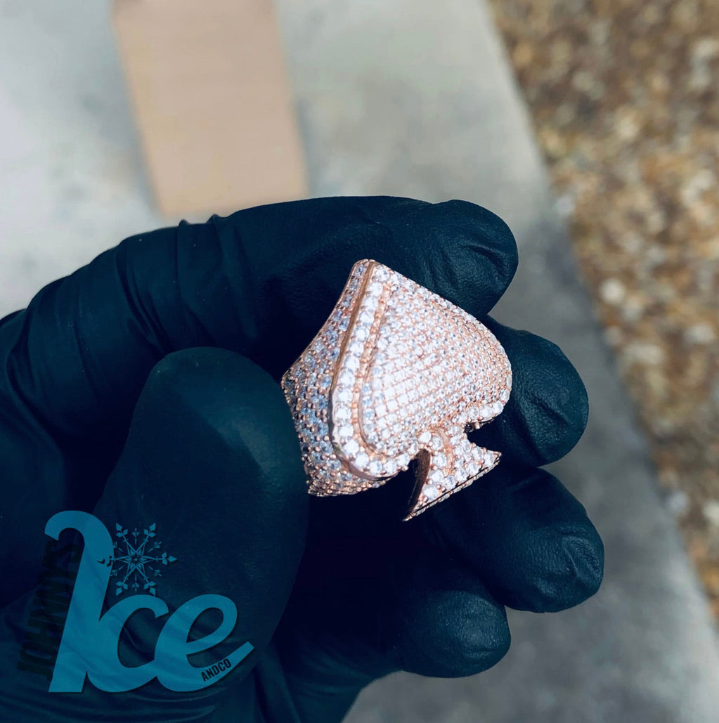 .925 on Rose Ace of Spades Ring