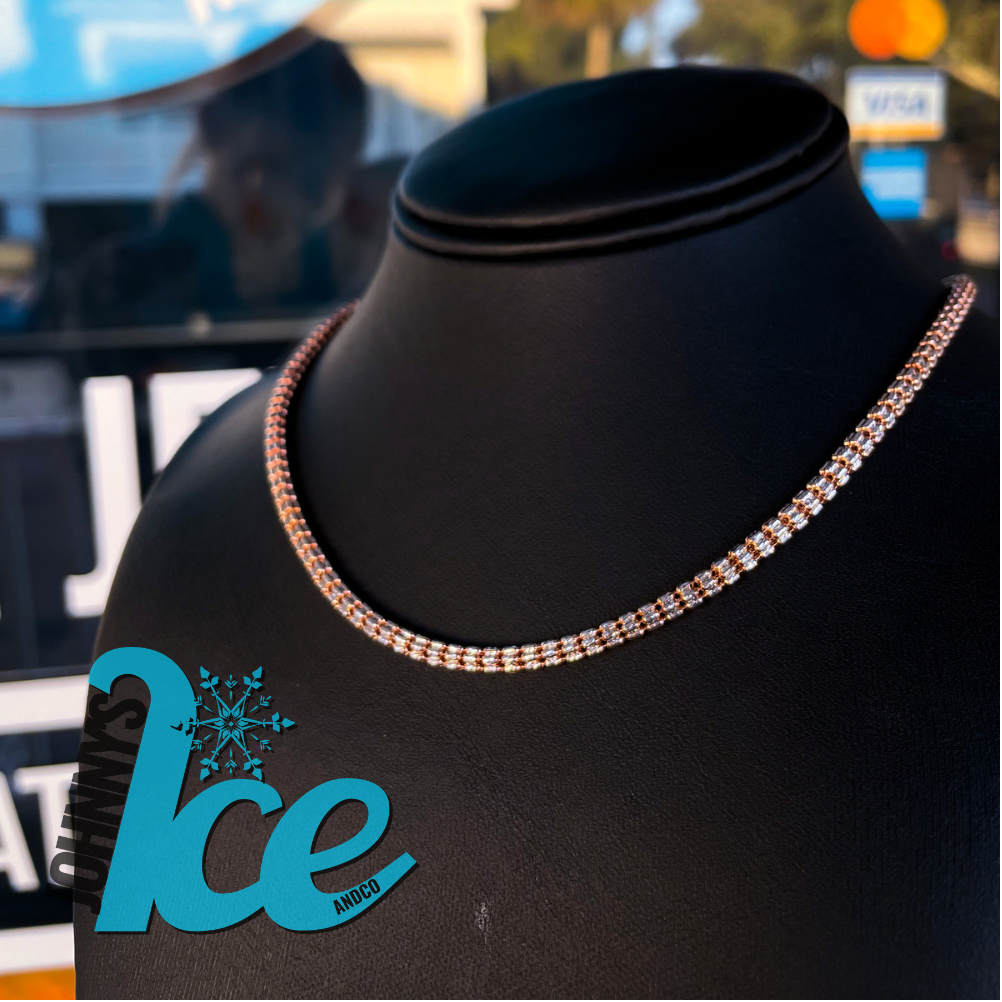 10k Rose Gold Ice Cut Chains
