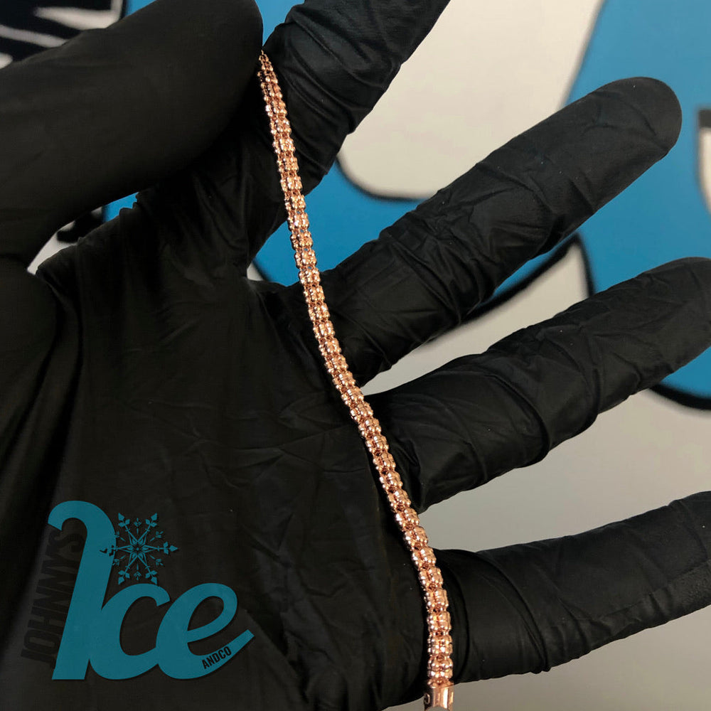 
                      
                        10k Rose Gold Ice Cut Bracelet
                      
                    