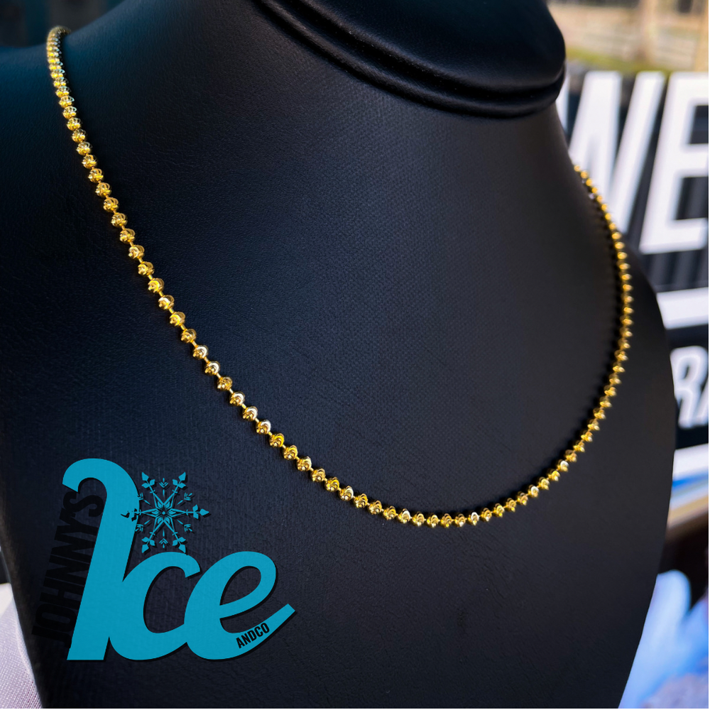 10k Yellow Mini Moon Cut Chain