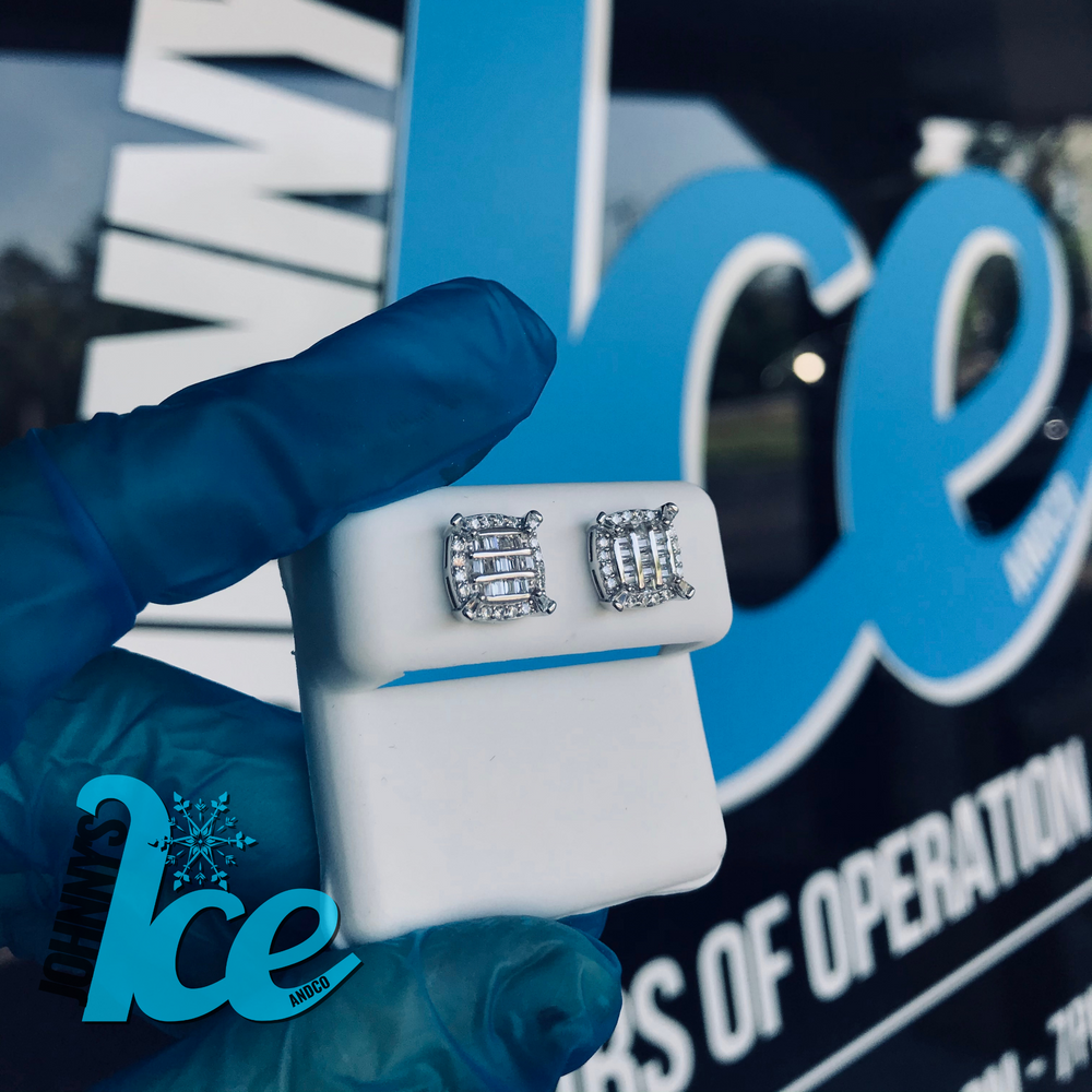 .925 Emerald Cut Cluster Studs