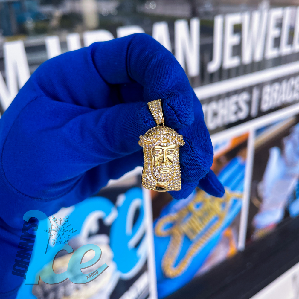 14k Finish Jesus Head Pendant