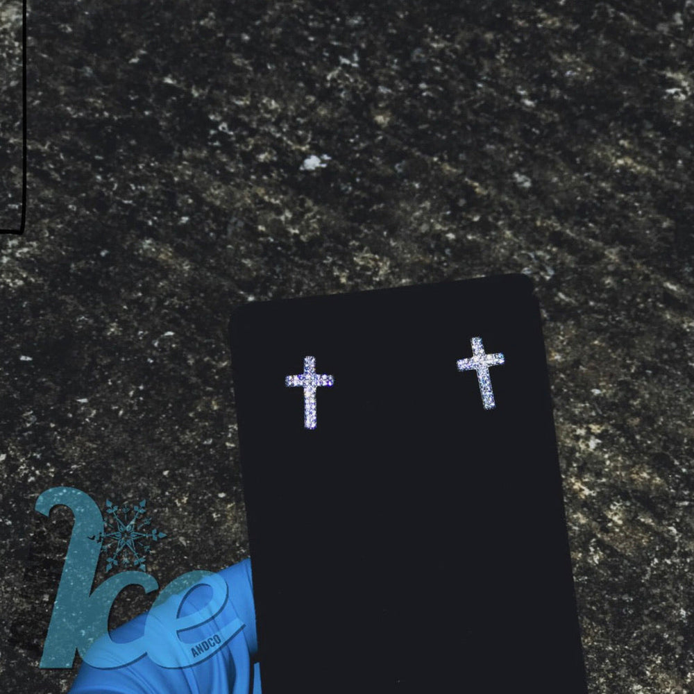 .925 Silver Cross Earrings