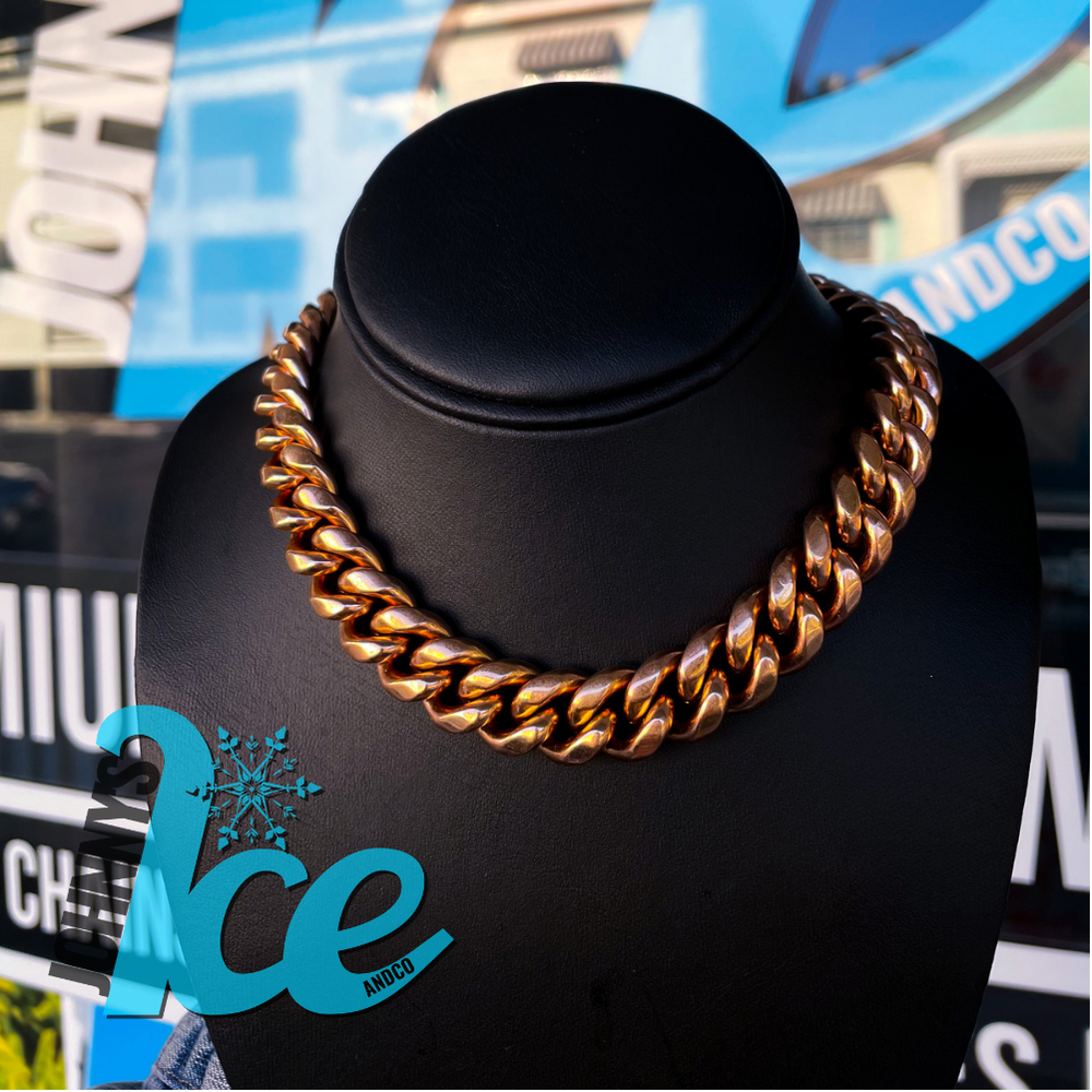 
                      
                        .925 on 14k Rose Big Boy Cuban Choker
                      
                    