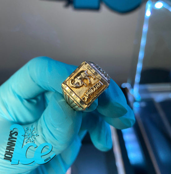10k Yellow Gold Capricorn 3D Ring