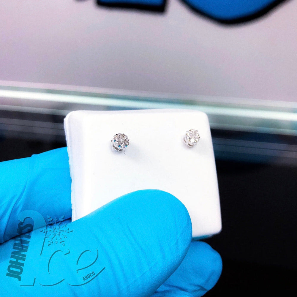 
                      
                        10k White Gold .25 ct Honeycomb Earrings
                      
                    