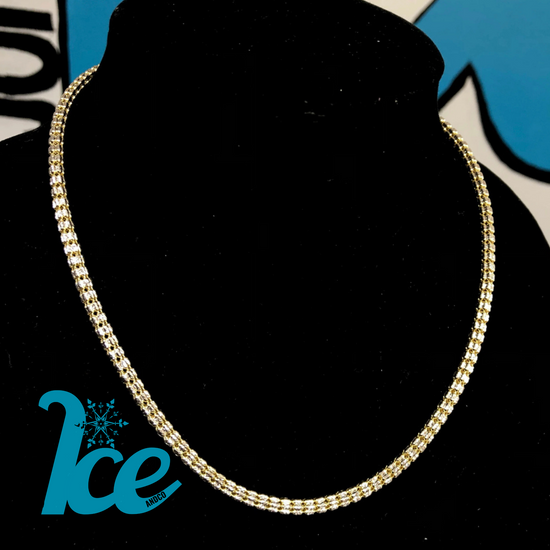 10k Solid Yellow Gold Ice Cut Chain