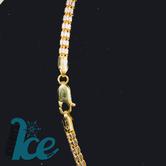 10k Solid Yellow Gold Ice Cut Chain