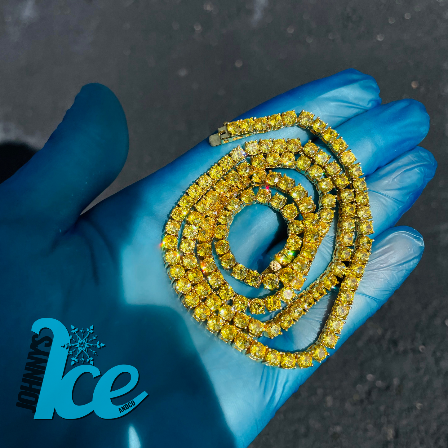 14k Yellow Finish Yellow Sapphire Tennis Chain Johnny s Ice Co